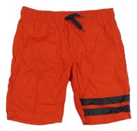 Červené plátenné kraťasy s pruhmi Name it