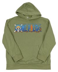 Khaki mikina s potiskem a kapucí - One Piece C&A