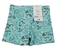 Nové - Tyrkysové nohavičkové plavky so žralokmi George