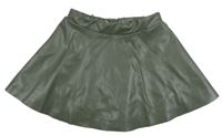 Khaki koženková sukňa H&M