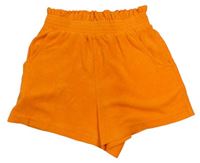 Oranžové froté paperbag kraťasy Matalan
