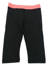 Čierne capri legíny s ružovým pasom zn. H&M