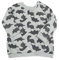 Sivo-tmavosivá mikina s dinosaurami zn. Matalan