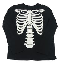 Čierne tričko s kostrou H&M