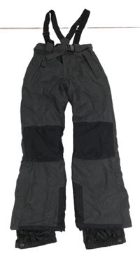 Šedo-černé funkční oteplovačky s kšandami 