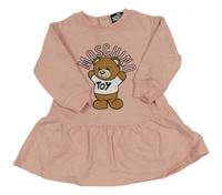 Světlerůžové teplákové šaty s medvědem Moschino