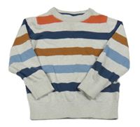 Sivo-farebný pruhovaný ľahký sveter C&A