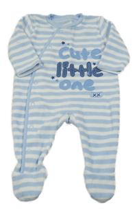 Modro-bílý pruhovaný fleecový overal s nápisem George