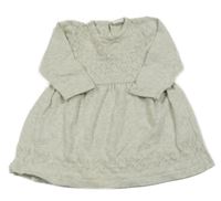 Světlešedé melírované pletené vzorované šaty 