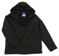 Černá šusťáková zateplená bunda s kapucí George