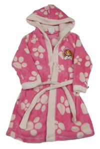 Ružový vzorovaný chlpatý župan s Tlapkovou patrolou a kapucňou Nickelodeon