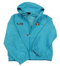 Tyrkysová šusťáková jarní bunda s logem a kapucí Ellesse