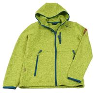 Zelená pletená thermo propínací mikina s kapucí Trollkids