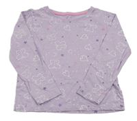 Lila vzorované pyžamové tričko Primark
