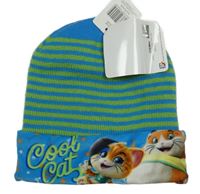 Nové - zeleno-modrá pruhovaná pletená čepice s obrázkem 