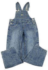 Modré melírované laclové rifle s kapsou 