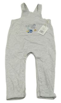 Šedé melírované laclové lehké tepláky s auty Impidimpi