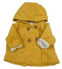 Okrový manšestrový zateplený kabátek s kapucí Next