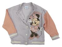 Lila-růžová propínací mikina s Minnie Disney