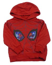 Červená mikina so Spidermanem a kapucňou Marvel
