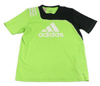Zeleno-čierne športové tričko s logom zn. Adidas