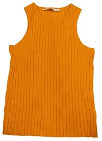 Oranžový rebrovaný úpletový top H&M
