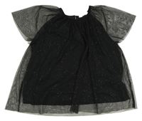 Čierna tylová trblietavá blúzka H&M