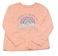 Lososová plyšová mikina s dúhou Primark