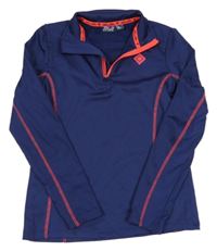 Tmavomodro-neónově ružová funkčná mikina s potlačou Crivit