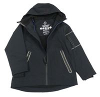 Černá šusťáková zateplená bunda s kapucí Next