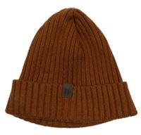 Hnědá žebrovaná čepice Next