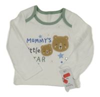 Nové - Bielo-zelené tričko s medvedíkmi Nutmeg