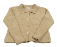 Béžový prepínaci crop sveter s golierikom