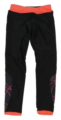 Černo-neonově růžové sportovní legíny 