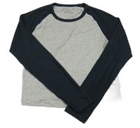 Šedo-černé žebrované crop triko Primark