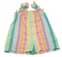 Bílo-barevný pruhovaný kraťasový overal Next