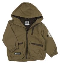 Khaki šusťáková jarní bunda s kapucí Next