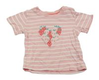 Ružovo-biele pruhované tričko so srdiečkom Impidimpi