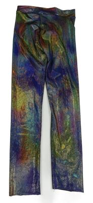 Barevné třpytivé puntíkaté sametové legíny 