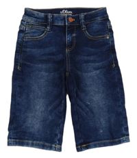 Tmavomodré teplákové riflové kraťasy S. Oliver