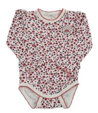 Bílo-červeno-modré květované body 