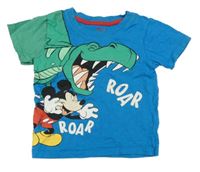Modré tričko s dinem a Mickeym Primark