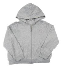 Svetlosivá zamatová prepínaci crop mikina s motýlkom a kapucňou H&M