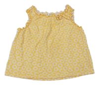 Žlto-biely kvetovaný top H&M