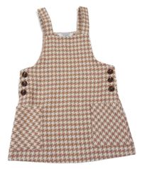 Bielo-broskvové vzorované vlnené šaty Primark