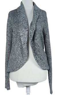 Dámsky čierno-biely melírovaný svetrový cardigán H&M