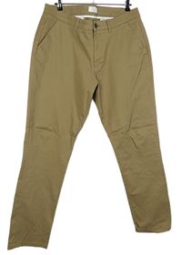 Pánske béžové plátenné chino nohavice EASY vel. 38R