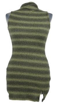 Nové - Dámska sivo-žltá pruhovaná pletená tunika so stojačikom Shein