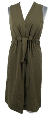 Dámské hnědé šaty na zavazování Primark 