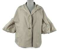 Dámský béžový šusťákový kabátek s rozšířenými rukávy